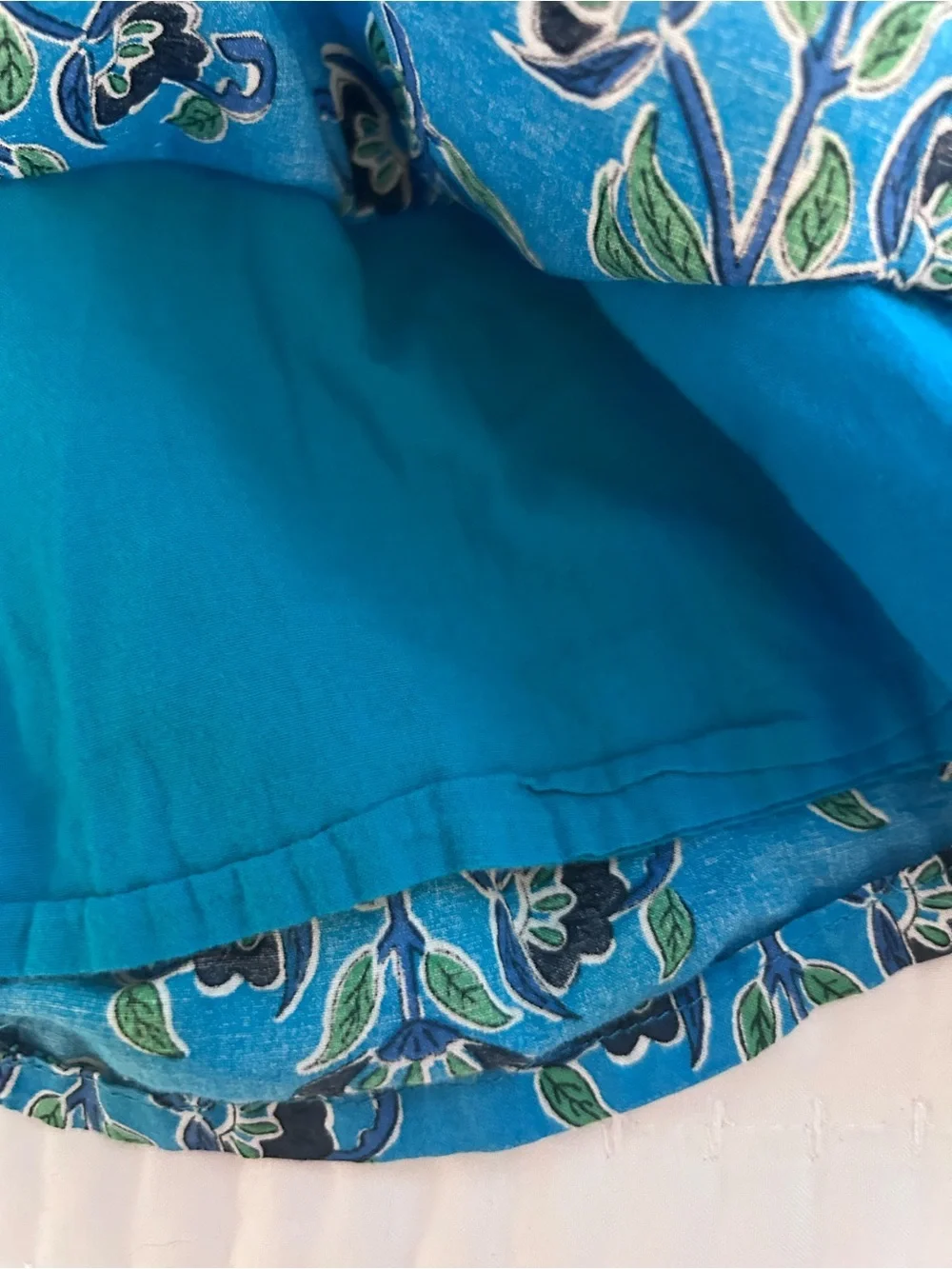 French Connection Teal Blue Floral Smocked Size XS(5/6)